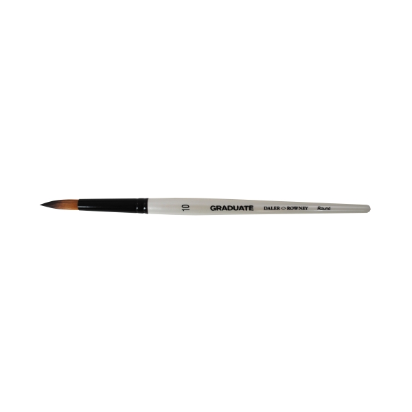Daler Rowney Graduate Pincel Multitecnica - Pelo Sintetico - Mango Corto - Redondo Nº10 · Pack de 3 uds.