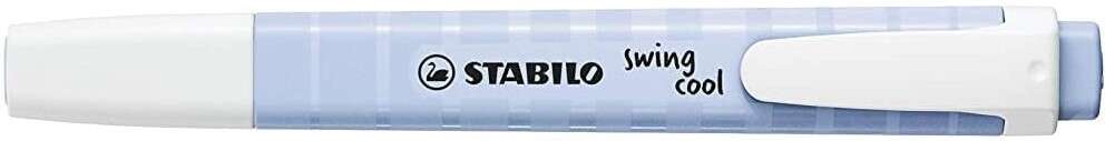 Stabilo Swing Cool Pastel Marcador Fluorescente - Cuerpo Plano - Punta Biselada - Trazo entre 1 y 4mm - Tinta con Base de Agua - Color Azul Nublado · Pack de 10 uds.