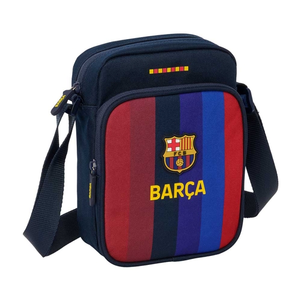 Safta F.C.Barcelona 1ª Equipacion 26/27 Bolsito con Bandolera Ajustable - Cierre con Cremallera - Compartimento Trasero con Velcro - Bolsillo Frontal - 16x22x6cm - Color Azul Noche