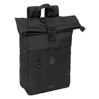 Safta Real Madrid Premium Mochila para Portatil hasta 15.6" - Cremallera - Interior Acolchado - Rejilla Transpirable - Asa Superior - 15.3L - 280x130x420mm - Color Negro