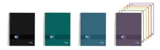 Oxford Cuaderno de Espiral - Formato A4+ - 120 Hojas - Rayado Horizontal 1 Linea - Tapa Extradura - Anti Traspaso de Tinta - Digitalizacion de Textos con App - Colores Surtidos · Pack de 5 u