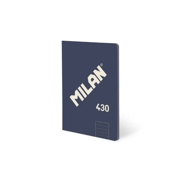 Milan 430 Libreta Encolada Formato A5 Pautado 1 Linea 7mm - 48 Hojas de 95 gr/m2 - Microperforado - Tapa Blanda - Color Azul