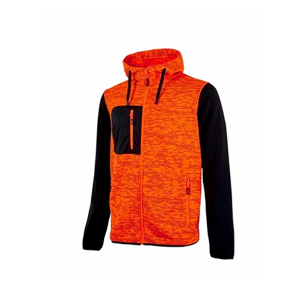 Upower Rainbow Sudadera con Forro Polar - Talla 2XL - Cuello Alto, Cremallera Central, Capuchon Ajustable, Bolsillo Pecho con Cremallera, Proteccion DPI1, Logo Distintivo en Brazo - Color Na