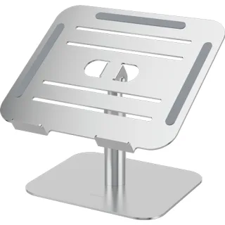 Fellowes Alumia Elevador para Portatil de Sobremesa hasta 15" - Ajustes de Altura entre15 y 30cm - Plataforma con Inclinacion Ajustable - Fabricado en Aluminio - Color Plata
