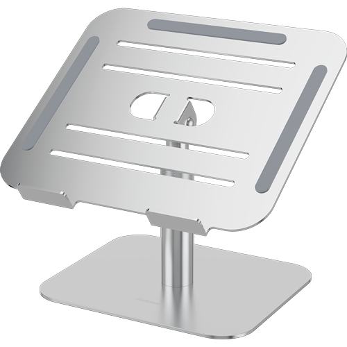 Fellowes Alumia Elevador para Portatil de Sobremesa hasta 15" - Ajustes de Altura entre15 y 30cm - Plataforma con Inclinacion Ajustable - Fabricado en Aluminio - Color Plata