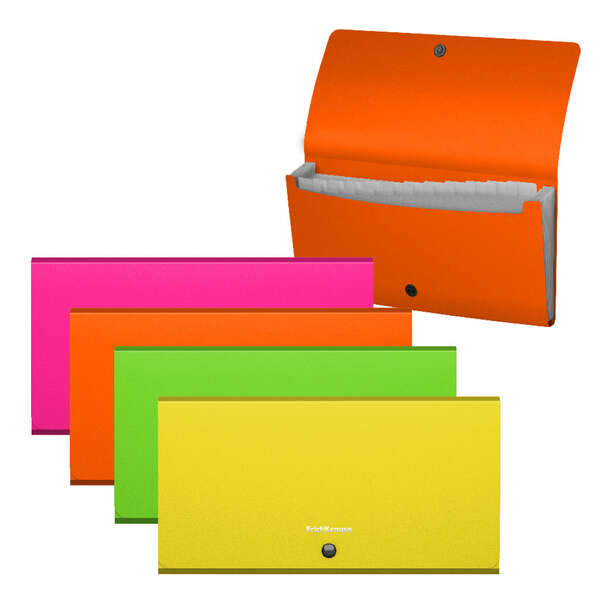 Erichkrause Clasificadores Matt Neon - 12 Fundas - Tamaño Cheque - Colores Surtidos · Pack de 4 uds.