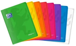 Oxford Easybook A4 Libreta Grapada - Tapa de Plastico Resistente - 1 Linea con 2 Margenes - 48 Hojas de Papel de Alta Calidad · Pack de 10 uds.