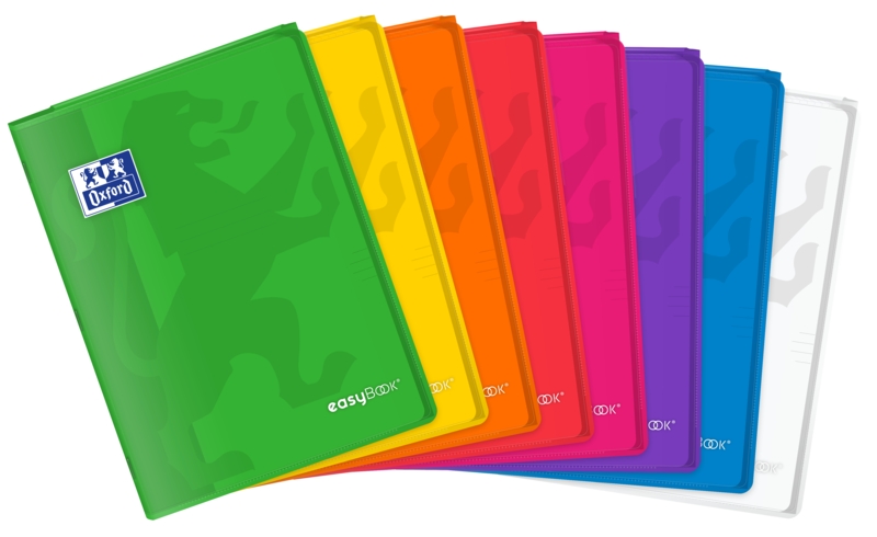 Oxford Easybook A4 Libreta Grapada - Tapa de Plastico Resistente - 1 Linea con 2 Margenes - 48 Hojas de Papel de Alta Calidad · Pack de 10 uds.