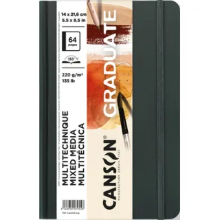 Canson Graduate Mix Media Cuaderno con 32 Hojas - 14x21.6cm - 220g - Grano Fino - Color Ocre