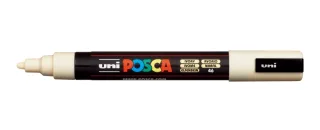Posca PC-5M Marcador de Pintura - Punta de Poliester 1.8-2.5mm - Tinta Base al Agua - Resistente a la Luz - No Permanente - Color Marfil · Pack de 6 uds.