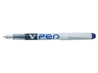Pilot Pluma Estilografica V-Pen Desechable Tinta Liquida - Punta de Acero - Trazo de 0.5mm - Color Azul · Pack de 12 uds.