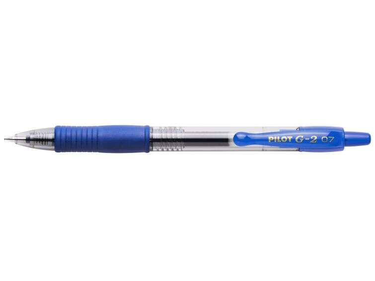 Pilot Boligrafo de Gel G2 Rollerball Retractil - Recargable - Punta de Bola Redonda 0.7mm - Trazo 0.32mm - Grip Ergonomico - Color Azul · Pack de 12 uds.