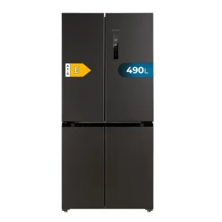 Cecotec Bolero CoolMarket 4D 490 Dark E Frigorifico Americano 4 Puertas - Capacidad 490L - Total Nofrost - Congelacion Ultrarapida - Frio Envolvente - Clase E - 183x91cm - Color Negro