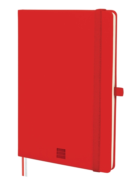 Finocam Nexo Cuaderno de Tapa Dura - 72 Hojas - Formato A5 - 148x210mm - Rayado Horizontal - Papel Crema de 80g/m2 - Bolsillo Interior - Portaboligrafo - Hojas Microperforadas - Color Rojo