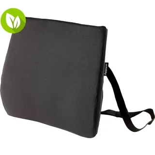 Fellowes Comfort Breyta Respaldo Lumbar - Espuma con Contenido Reciclado - Correa Ajustable - Funda de Tejido de Poliester 100% Reciclado - Color Negro