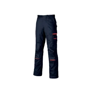 Upower Nimble Pantalon de Trabajo Confortable y Resistente - Talla 44 - Multiples Bolsillos, Cintura Elastica, Costuras Triples, Proteccion DPI1 - Color Azul Marino
