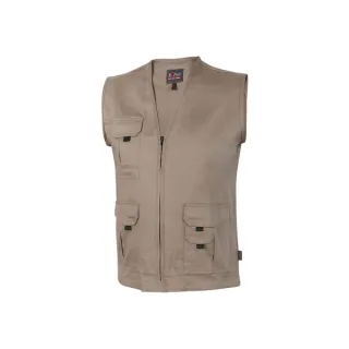 Upower Chica Chaleco Multibolsillos Algodon Elastico - Talla 2XL - Cierre Cremallera Frontal, Bolsillos Multifuncionales con Solapa y Velcro, Espacio Personalizacion Pecho Derecho - Color Ar