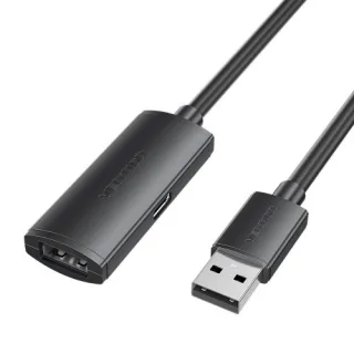 Vention Cable Extension USB 2.0 - Longitud 20m - USB-A Macho - USB-A Hembra - Velocidad hasta 480Mbps - Color Negro