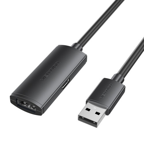 Vention Cable Extension USB 2.0 - Longitud 20m - USB-A Macho - USB-A Hembra - Velocidad hasta 480Mbps - Color Negro