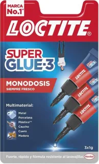 Loctite Pack de 3 Super Glue-3 Mini Trio Original - 1gr - Triple Resistencia - Adhesivo Transparente - Pegado y Fuerza Instantanea - 2229418/2229419/2640065/2961387