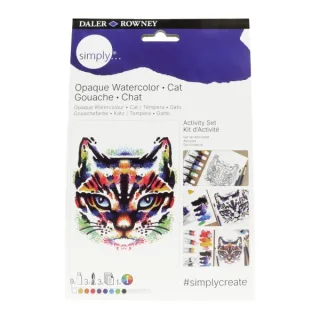 Daler Rowney Simply Activity Pack de 16 Piezas - Temperas Gouache - Tematica Gato - Colores Surtidos