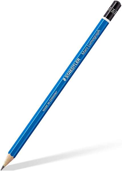 Staedtler Mars Lumograph 100 Lapiz de Grafito Hexagonal - Mina 3H - Resistencia a la Rotura - Madera de Bosques Sostenibles · Pack de 12 uds.