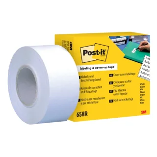 Post-It Recambio de Rollo de Cinta Adhesiva para Escribir - 25.4mm x 17.7m - 6 Lineas de Ancho - Color Blanco