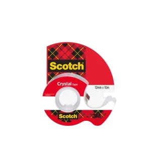 Scotch Crystal Cinta Adhesiva 12mm x 10m - Incluye Dispensador - Supertransparente