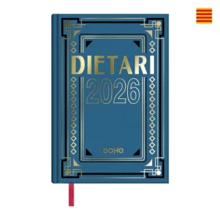 Dohe Dietario Anual Cuarto en Catalan - Dia Pagina - Fabricado en Geltex con Carton Contracolado - Tamaño 15x21cm - Colores Surtidos Aleatorios