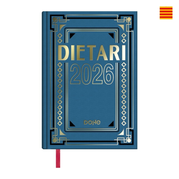 Dohe Dietario Anual Cuarto en Catalan - Dia Pagina - Fabricado en Geltex con Carton Contracolado - Tamaño 15x21cm - Colores Surtidos Aleatorios