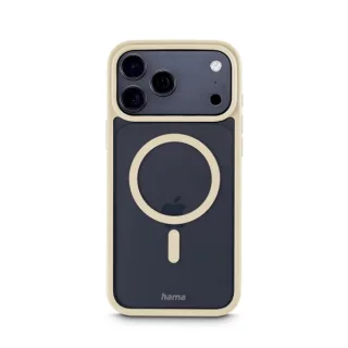Hama Frame Protect Funda para iPhone 17 Pro Max - Antideslizante - Magnetico - Policarbonato y Poliuretano Termoplastico - Bordes Elevados - Color Beige