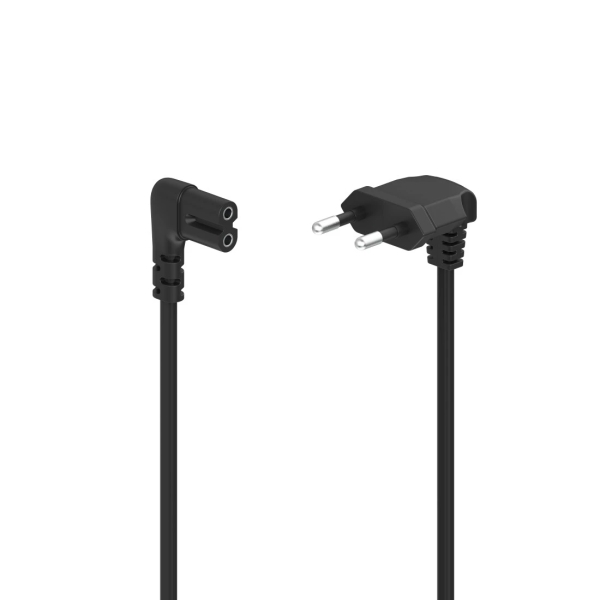 Hama Cable de Alimentacion Acodado CEE7/16 Macho - Hembra C7 - Longitud 1.5m - Seccion 0.75mm2 - Color Negro