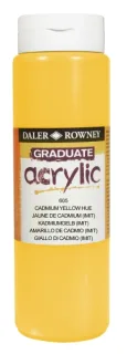 Daler Rowney Graduate Pintura Acrilica - Botella de Plastico - 500ml - Color Amarillo de Cadmio