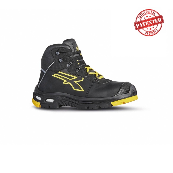 Upower Cosmo S Calzado Altos de Seguridad Laboral - Talla 38 - Piel Pull-Up Suave, Refuerzos Puntera PU, Costuras Kevlar, Suela PU/Vibram, Puntera Aluminio AirToe, Antiperforacion Textil - C