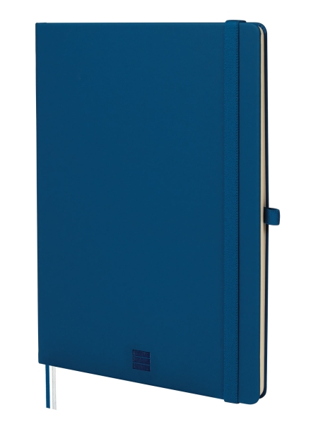 Finocam Nexo Cuaderno de Tapa Dura - 72 Hojas - Formato B5 - 176x250mm - Papel Crema de 80g/m2 - Bolsillo Interior - Cierre con Goma - Portaboligrafo - Hojas Microperforadas - Color Azul Mar
