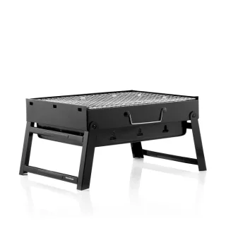 Innovagoods BearBQ Barbacoa Portatil de Sobremesa - Hierro - Plegable - Capacidad hasta 1.5kg de Carbon - Parrilla Extraible de 35X27cm - Facil Limpieza - Compacta - Ligera - 41x28x20cm - Co