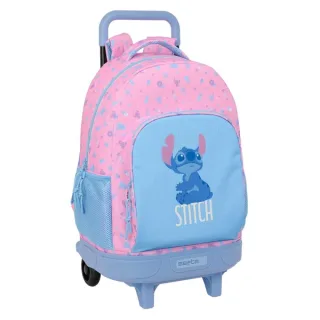 Safta Stitch Bright Mochila con Carro - Extraible - Bolsillo Frontal - Portabotellas - Hombreras Acolchadas - Asa Acolchada - Tarjeta ID - Bandeja PVC - Base Reforzada - 33L - 330x220x450mm