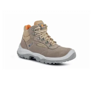 Upower Desert L Calzado de Seguridad Altos - Talla 38 - Empeine Gamuza Transpirable, Puntal Acero, Antiperforacion, Antideslizante, Lamina Ergonomica, Proteccion S1P FO SR - Color Beige