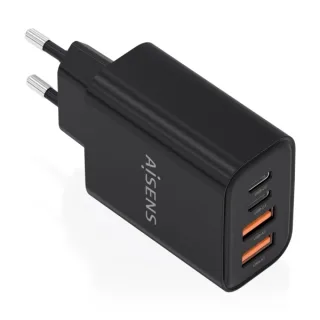 Aisens Cargador Gan 32W - 2xUSB-C PD3.0 - 2xUSB-A QC3.0 - Color Negro