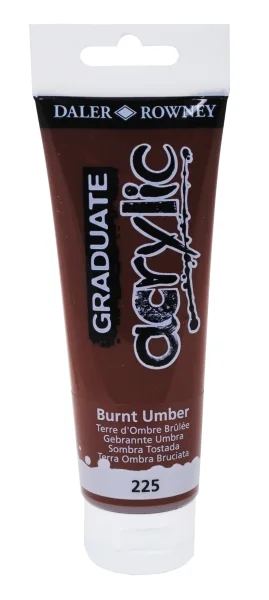 Daler Rowney Graduate Pintura Acrilica - Tubo de Plastico - 120ml - Color Sombra Tostada