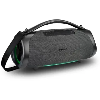 Medion Life P61768 XL Altavoz 50W + 50W RMS - Bluetooth 5.3 - Modo Broadcast - Resistente al Agua - Hasta 30 Horas de Autonomia - Iluminacion RGB - Color Antracita