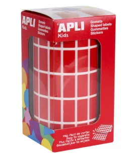Apli Gomets Rectangulares Rojos - 20x10mm - 59 Hojas Pretroqueladas - 3540 Gomets por Rollo - Ideal para Actividades Infantiles - Cumple Normas de Calidad y Seguridad
