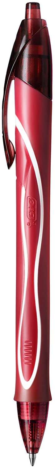 Bic Gel-Ocity Quick Dry Boligrafo de Gel Retractil - Punta Media de 0.7 mm - Tinta de Gel - Anti-Manchas - Secado Ultra Rapido - Color Rojo · Pack de 12 uds.