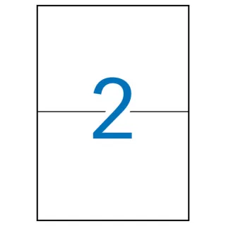 Apli Pack de 30 Etiquetas Rectangulares 105x148mm - 15 Hojas por 2 Etiquetas - Adhesivo Permanente - Cantos Rectos - Color Blanco