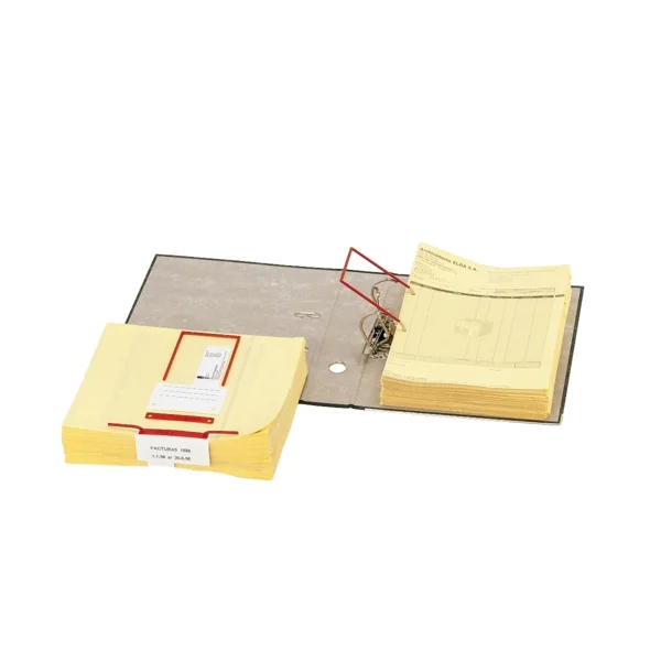 Elba Encuadernadores Data-Clip Plastico con Alambre Interior - Facil de Usar - Resistente - Color Rojo · Pack de 10 uds.