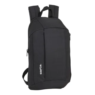 Safta Mini Mochila - Hombreras Ergonomicas - Asas de Mano - 8.5L - Resistente y Ligera - Bolsillo Frontal - Ajustables - Uso Diario - 220x100x390mm - Color Negro