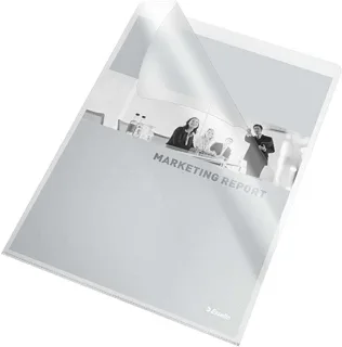 Esselte 30Q Caja de 100 Dossiers Uñero - Formato Folio - PVC Flexible - Grosor 140 Micras - Color Transparente