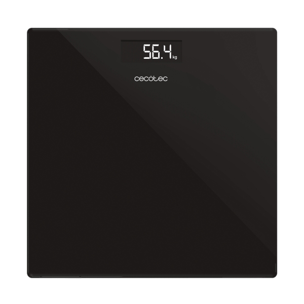 Cecotec Surface Precision Bascula Corporal - Tecnologia Autoencendido - Funciona con Pilas - Seguridad con Agarre - Facil de Usar - Combina Estilo y Funcionalidad - 300x300mm - Color Negro