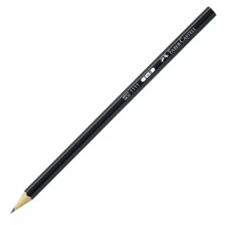 Faber-Castell Castell 1111 Lapiz de Grafito 2B - Mina Resistente a la Rotura - Cuerpo con Acabado en Negro · Pack de 12 uds.