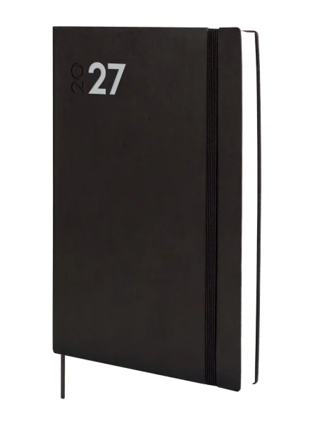 Finocam Dynamic Mara Agenda Profesional - Anual 2027 - 1 Dia por Pagina - Formato Y11 - 165x240mm - Goma Elastica - Tapa Blanda de PU - Esquinas Microperforadas - Papel de 80g/m2 - Color Negro
